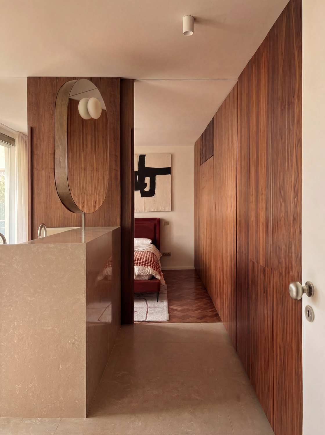 photograph — the vanity, toward the bedroom