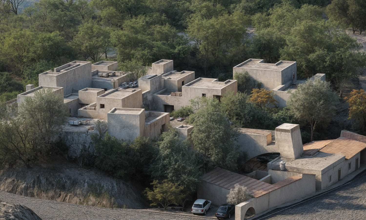 render — the settlement from above