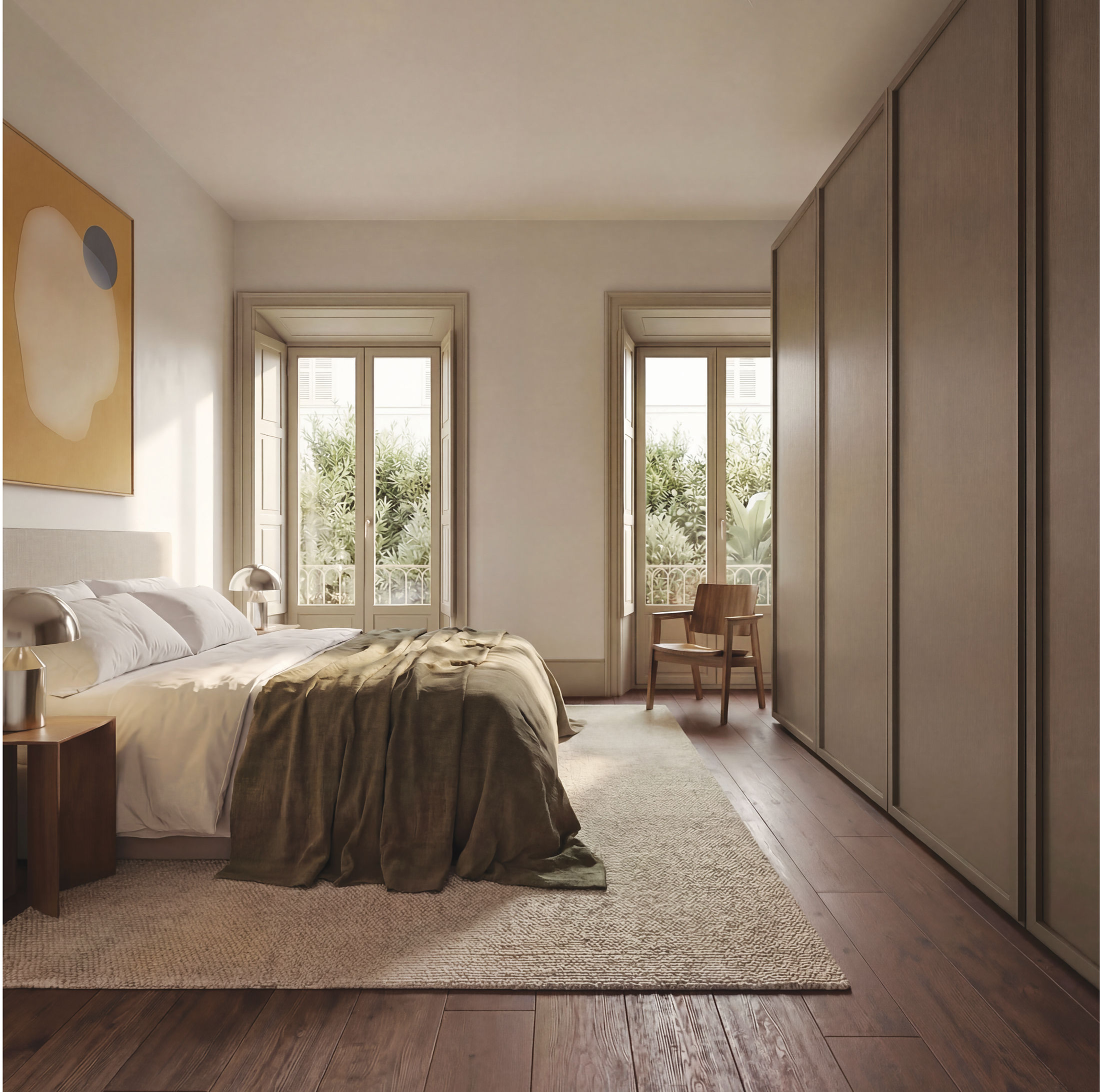 concept image — a bedroom, joinery wall to wall