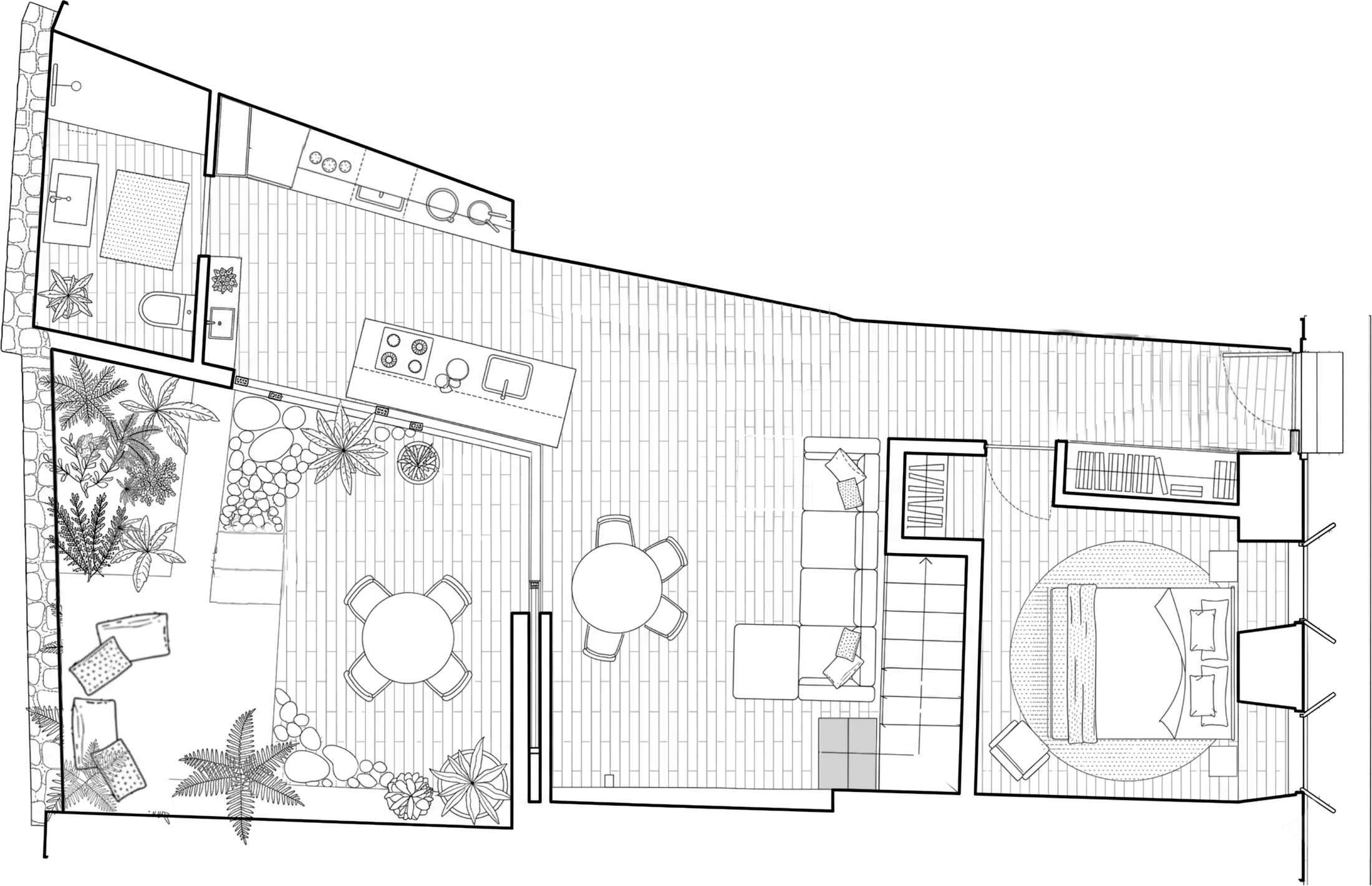 ground floor — the full depth of the plot