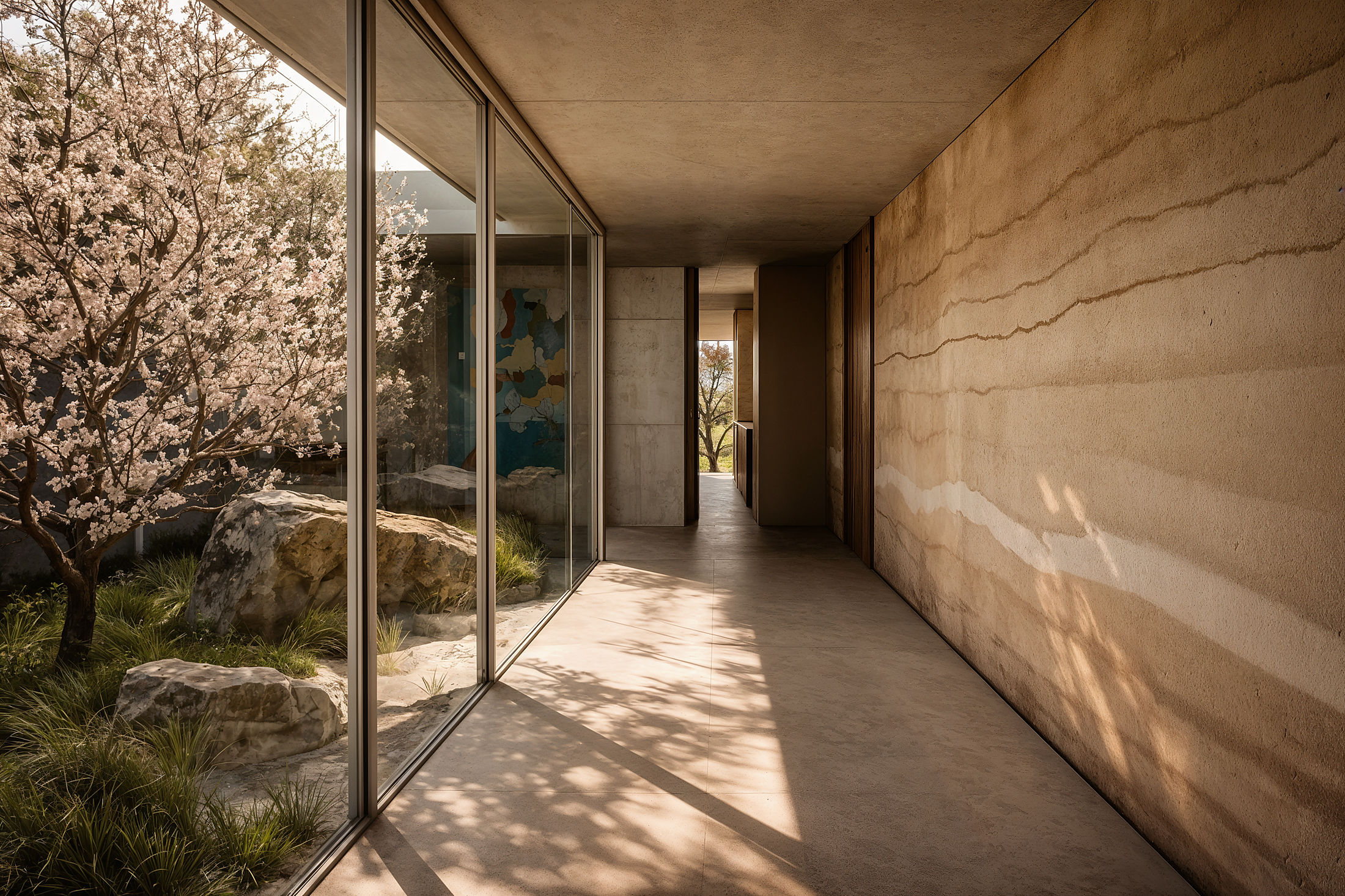study — the gallery along the earth wall
