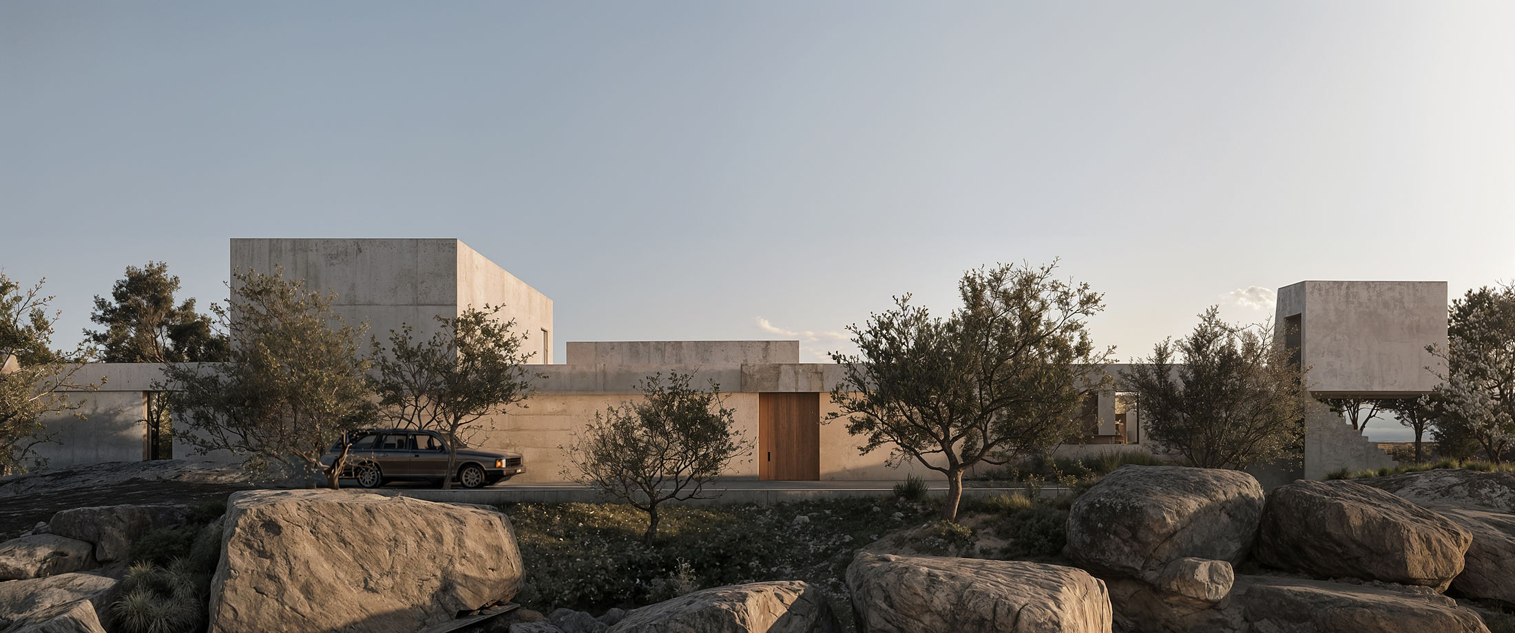 study — arriving between the boulders