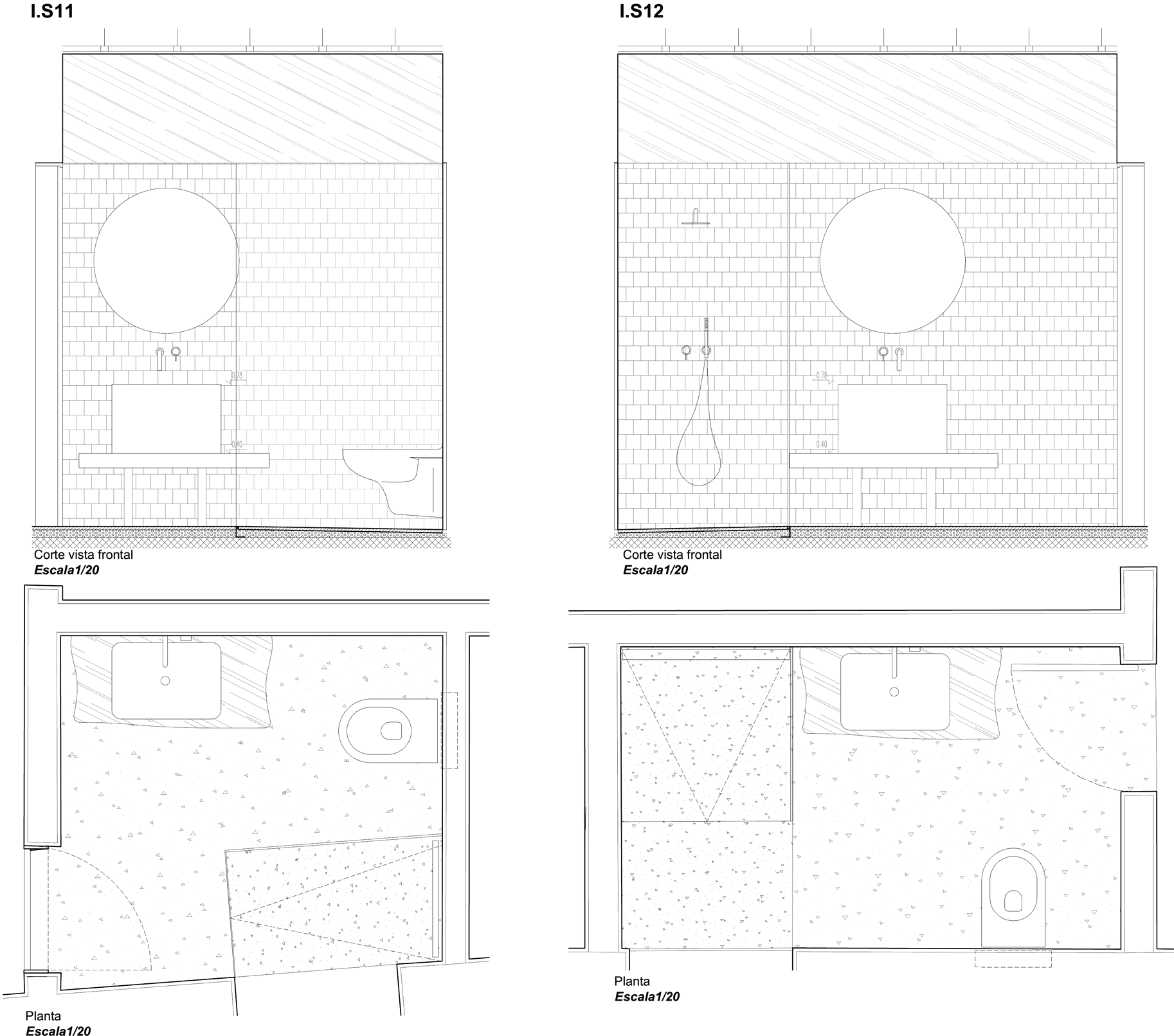 bathroom details — rooms 11–16, 1/20