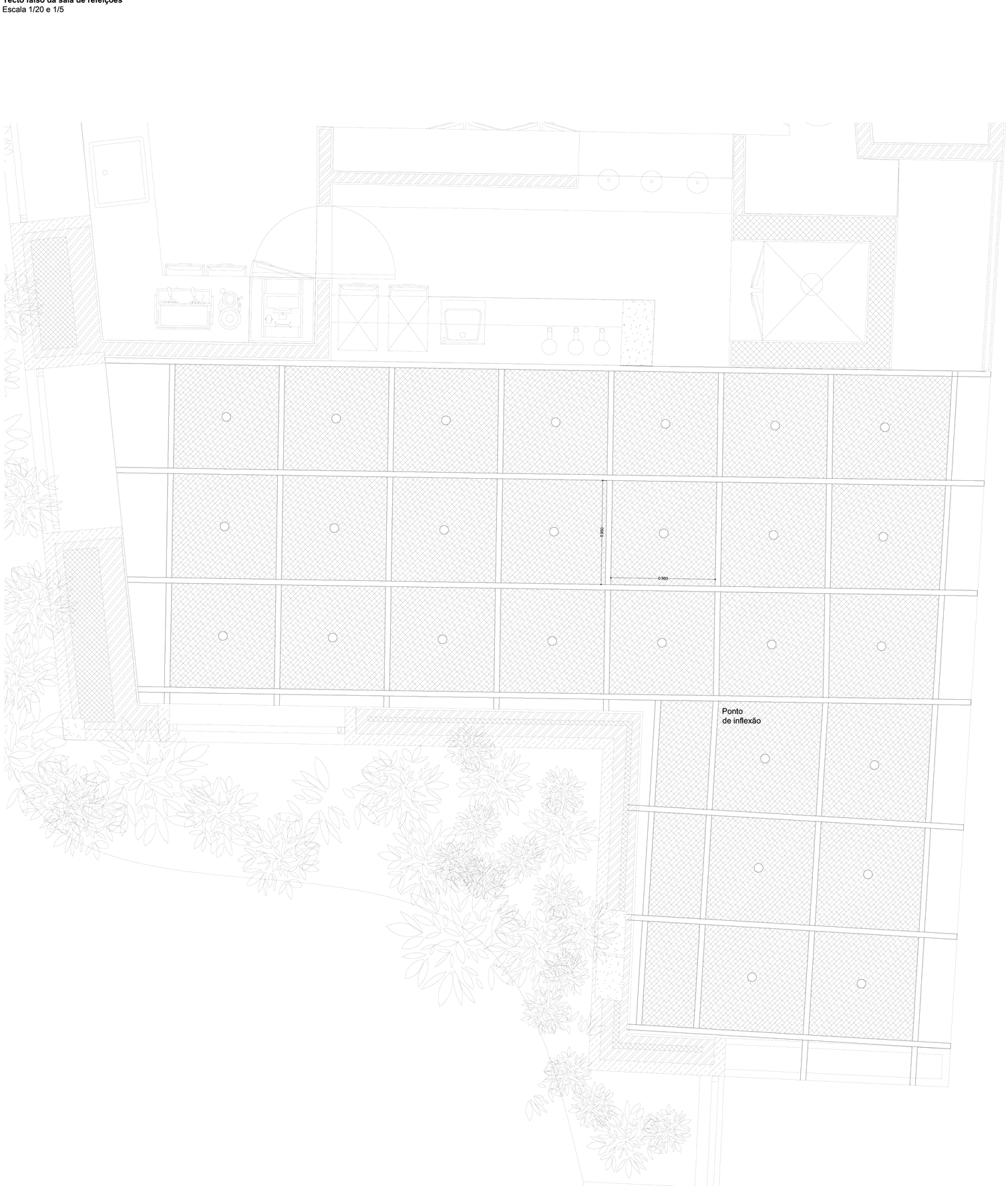 ceiling plan — dining room, chestnut and reed