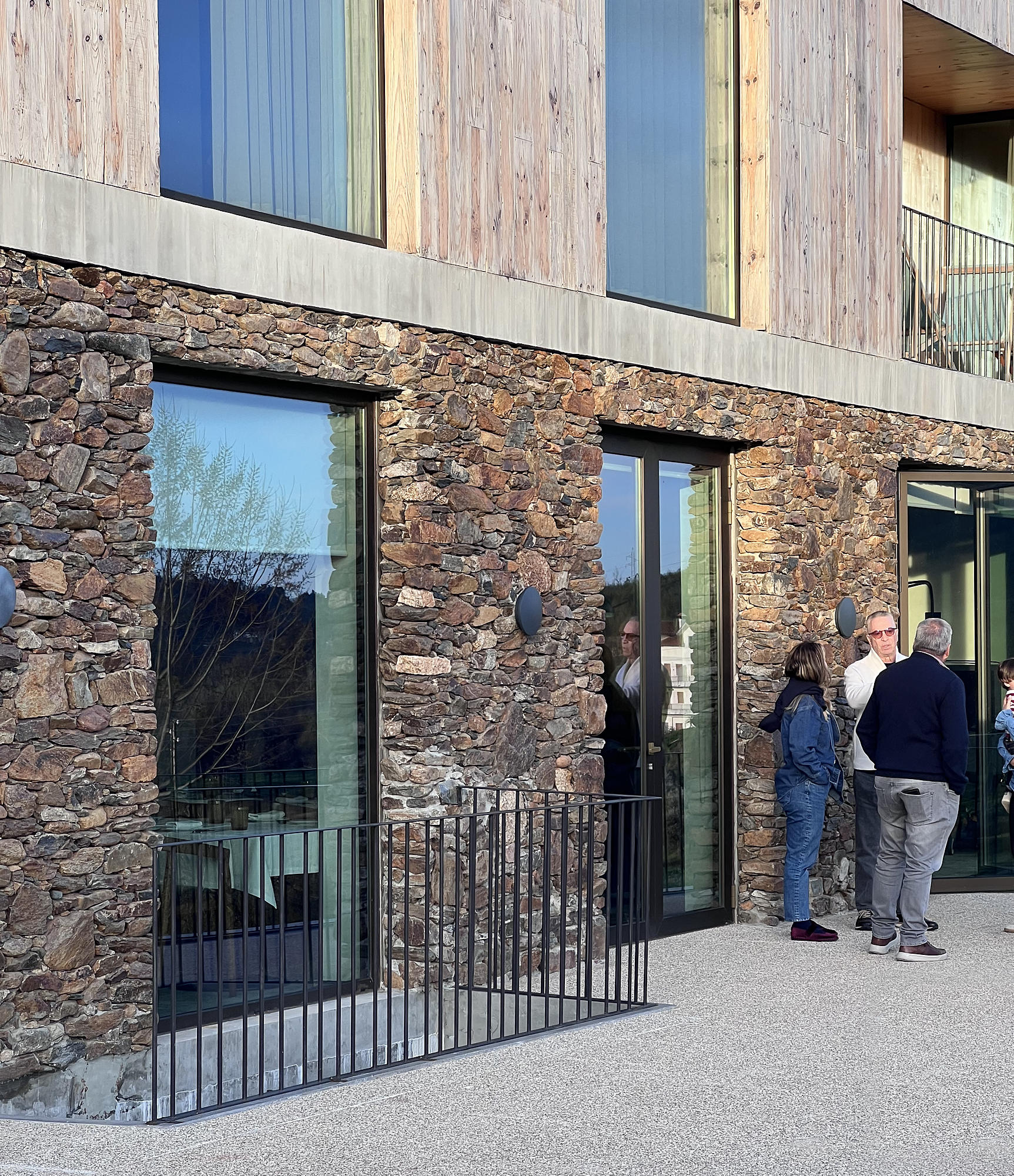 photograph — windows in the schist wall