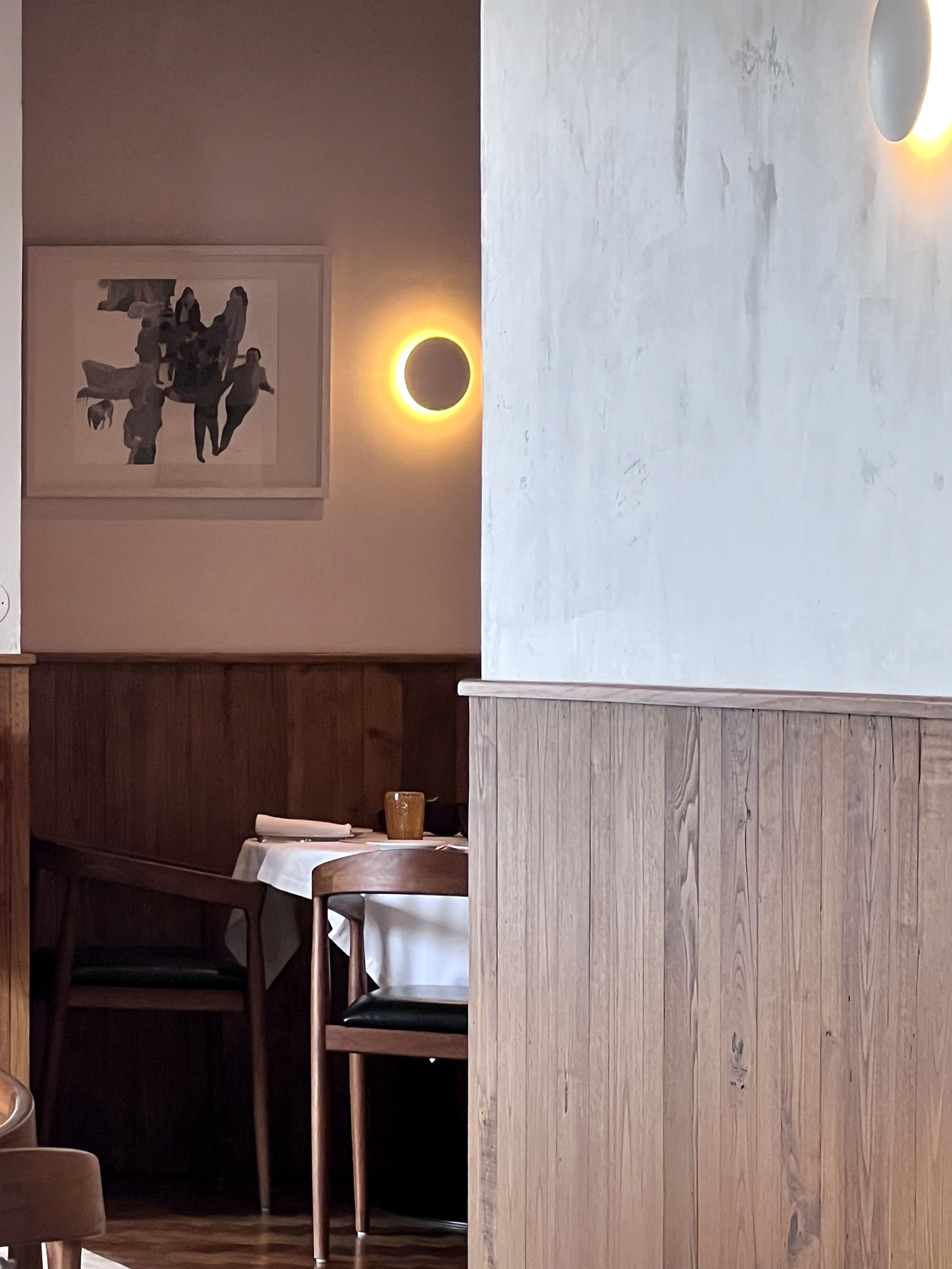 photograph — half-light, wainscot and linen