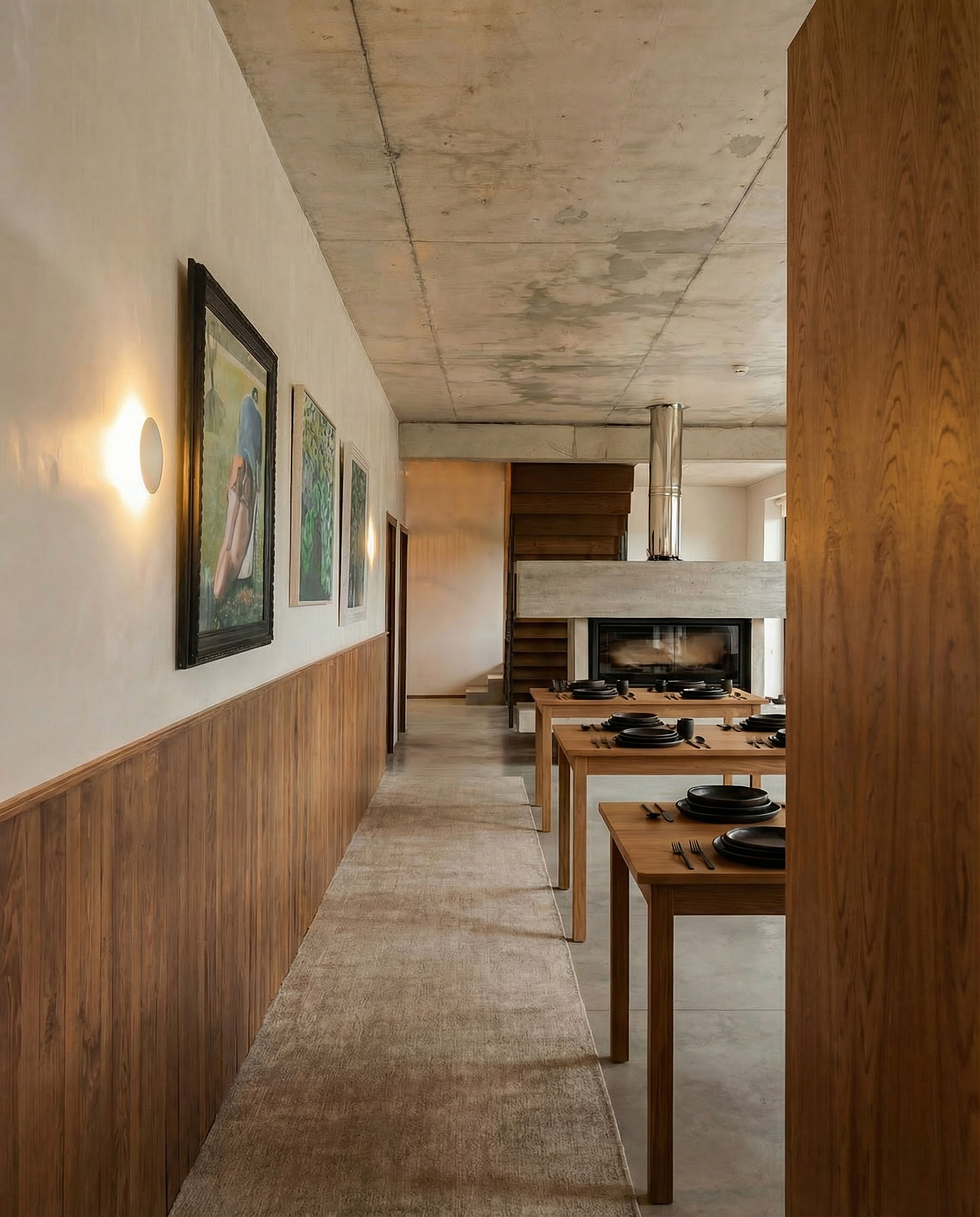photograph — the long room toward the fireplace