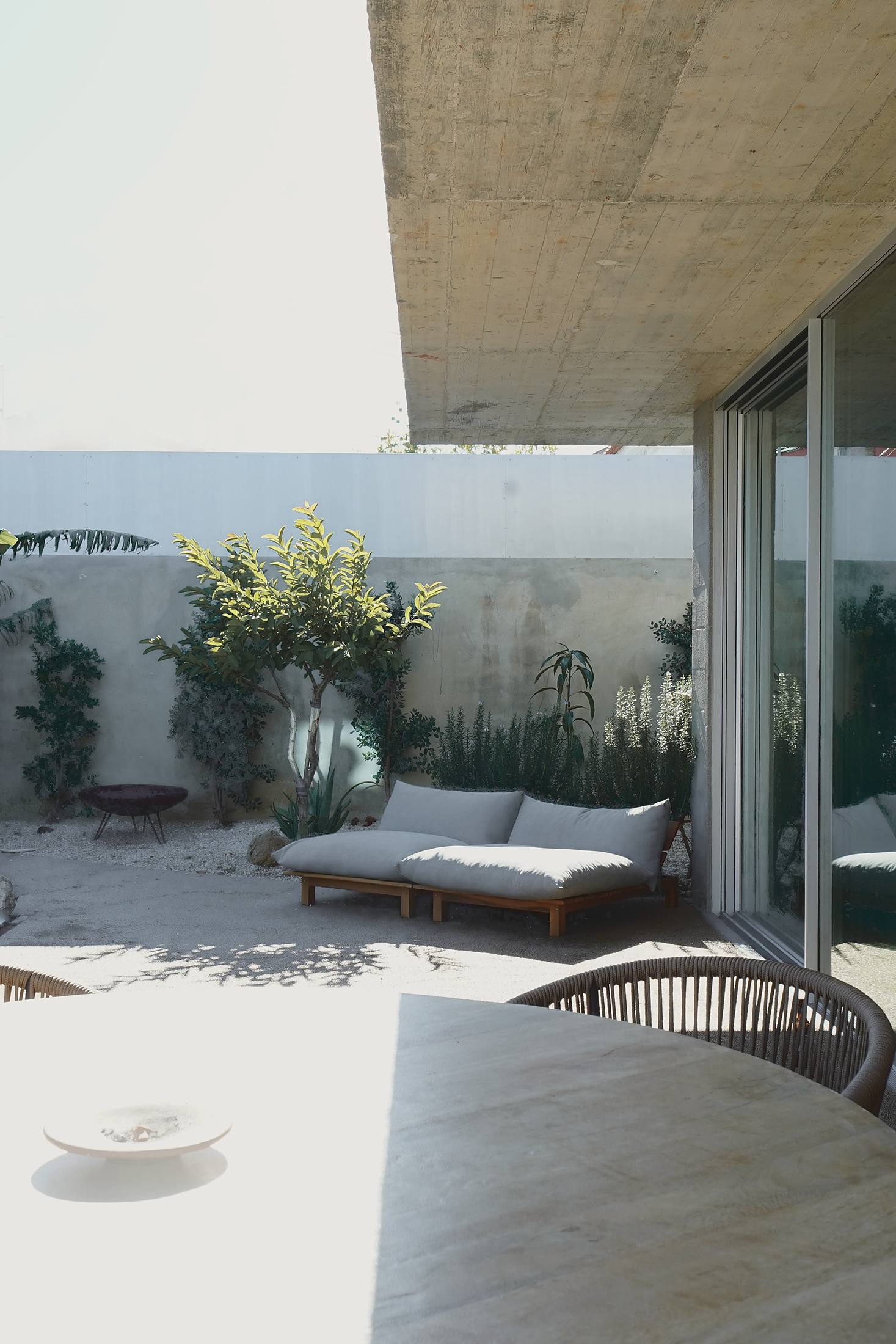 photograph — the west patio at evening