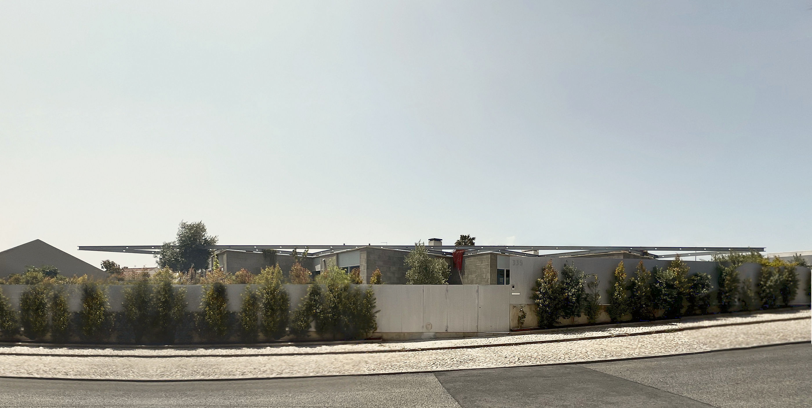 photograph — the street elevation, built